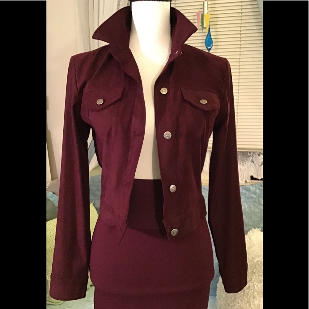 Rampage burgundy jacket with pockets
